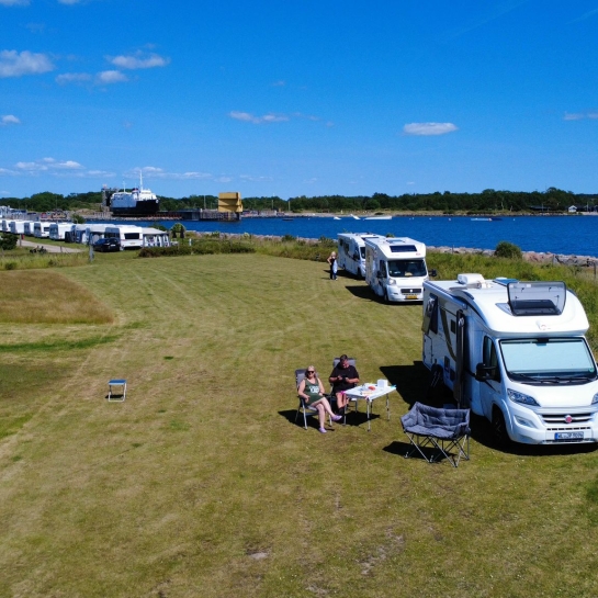 Autocamper med den bedste udsigt på Storebælt Camping