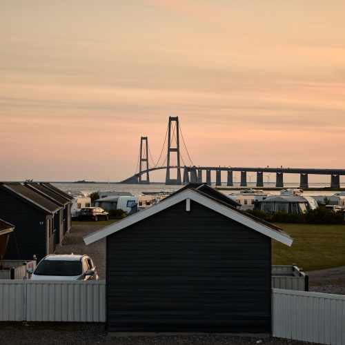 Aftensol over Storebælt Campingplads