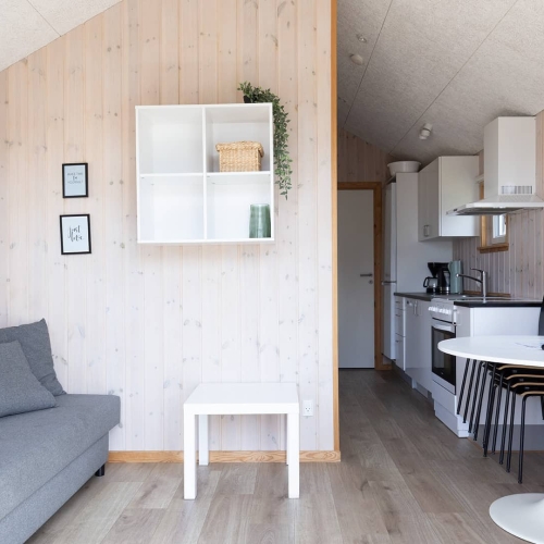 Stue og køkken i 30m2 på på Storebælt Camping
