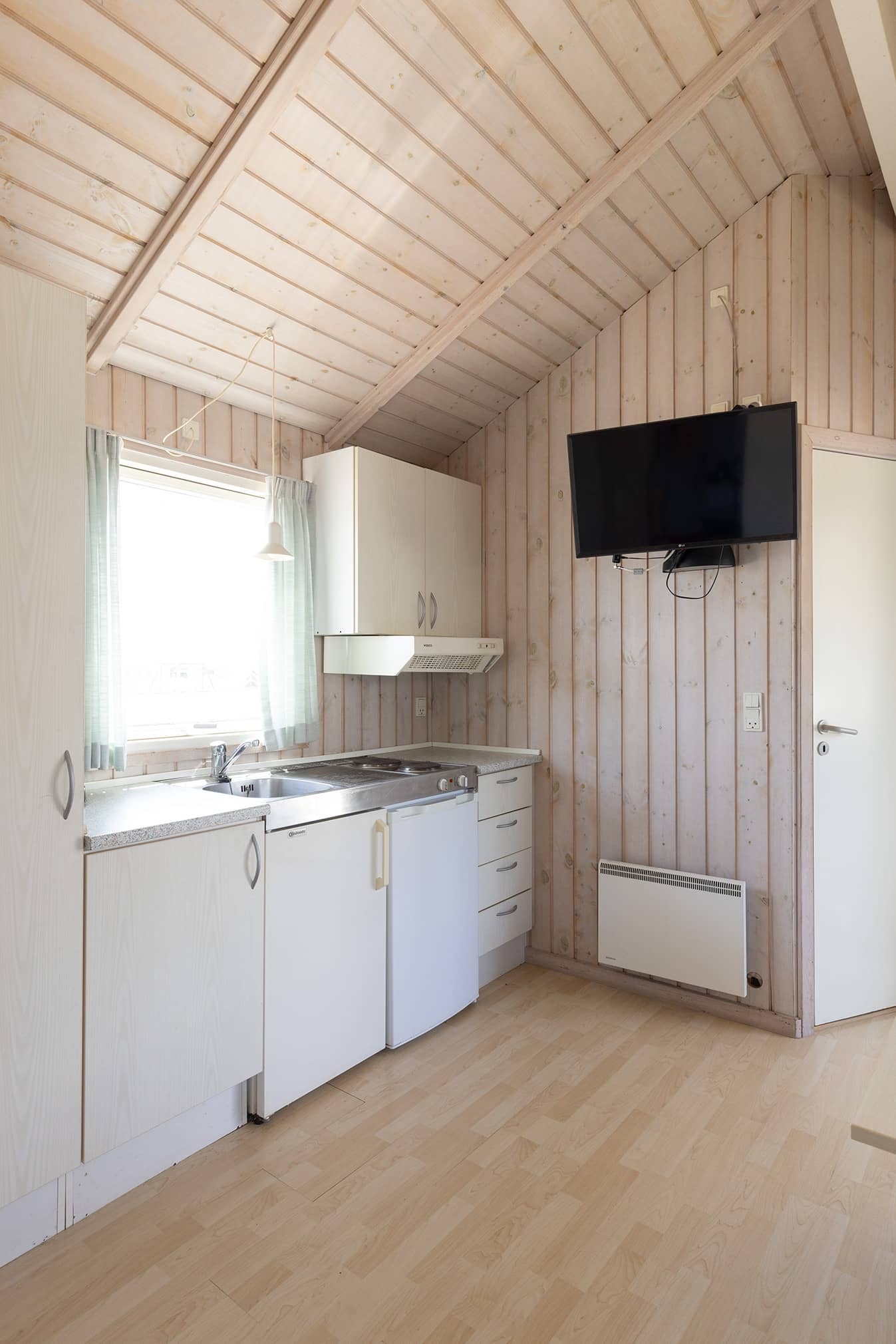 Køkken i hytte på 25m2 på Storebælt Camping